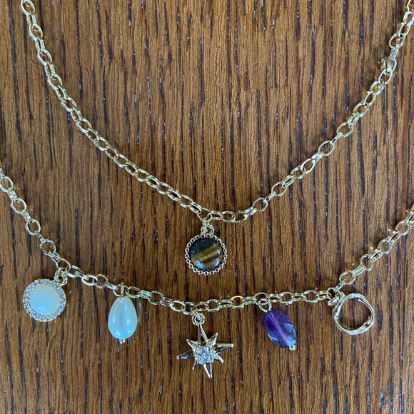 Talbots Goldtone Layered Necklace with Charms - Picture 4 of 6